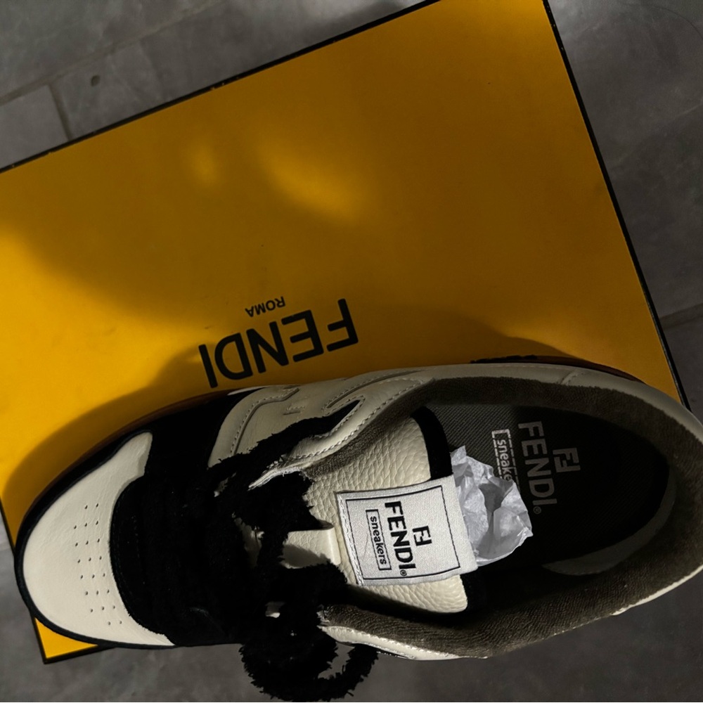 Fendi Monochrome Sneakers with Yellow Box